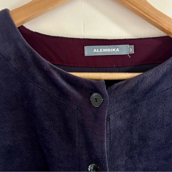 Alembika Velvet Lagenlook Asymmetrical Jacket in Purple sz 3 (L) - Picture 3 of 5